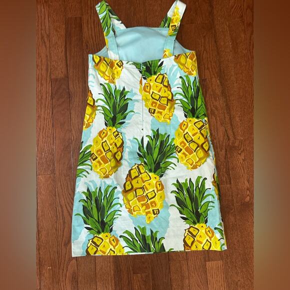 NWT Trina Turk Pineapple Mini Dress Size 2 Blue Yellow Cotton Vacation Summer - Picture 15 of 16